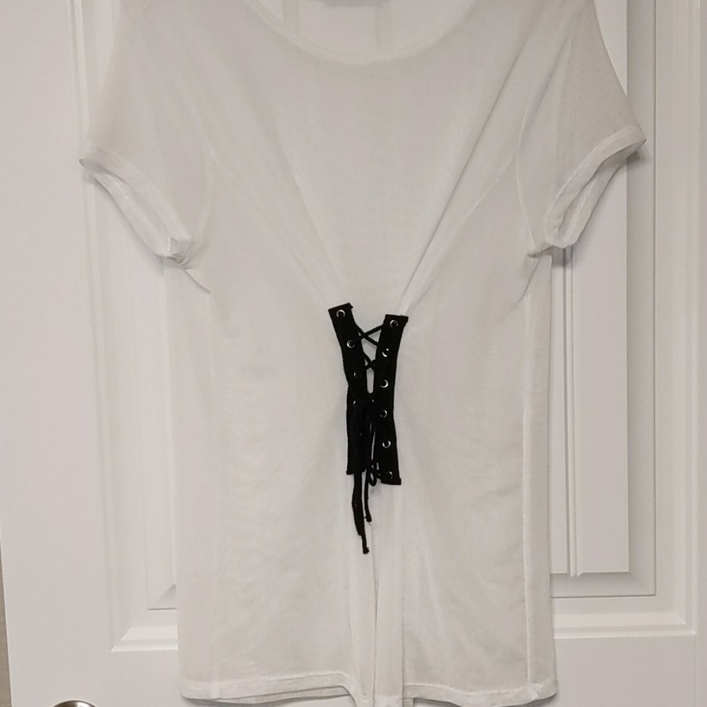 Sheer White Corset Top - Picture 2 of 3